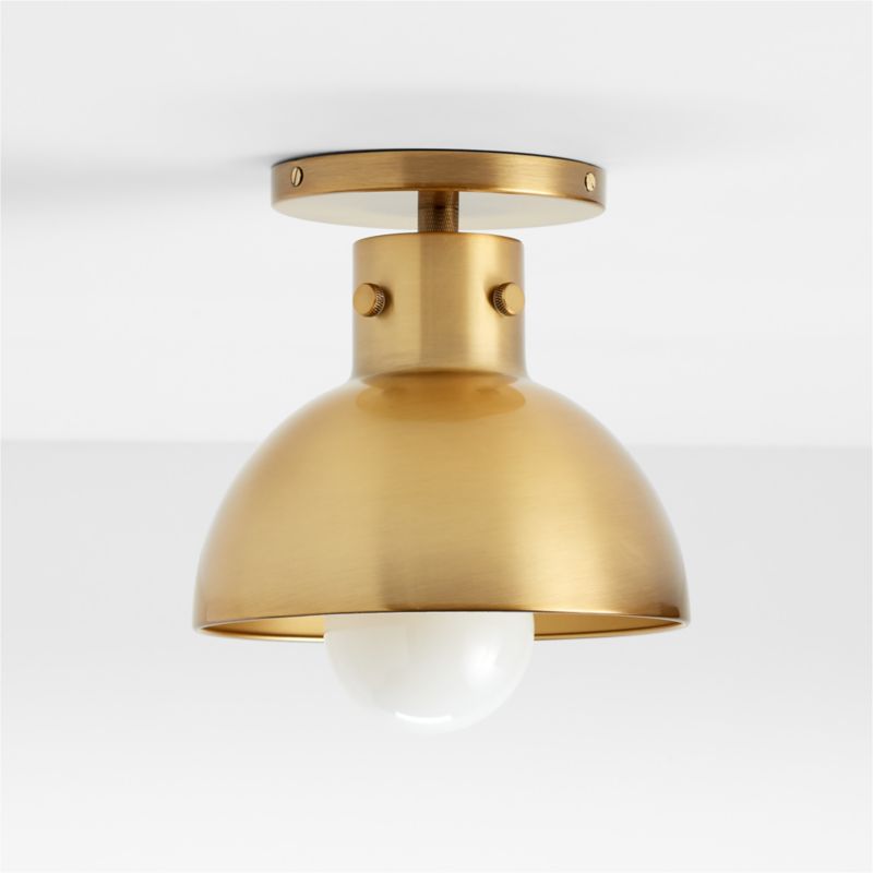 Dakota Brass Flush Mount Light with Small Brass Dome - image 1 of 4