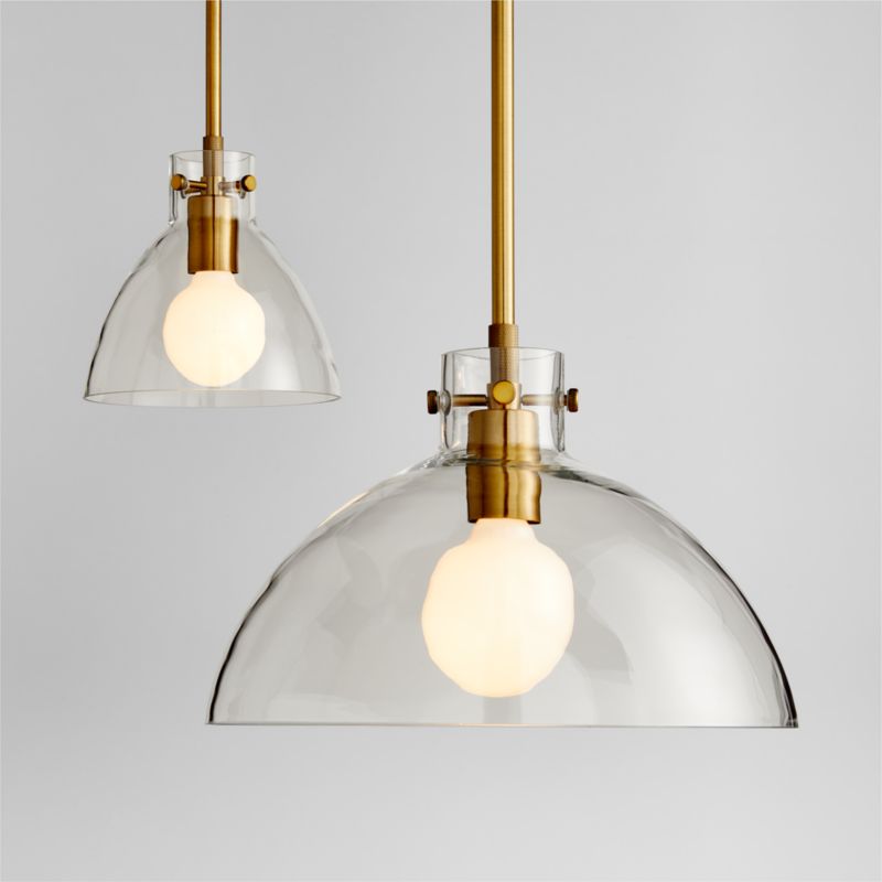 Dakota Brass Pendant Light with Small Clear Glass Dome - image 8 of 9