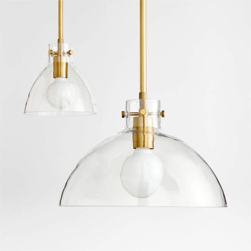 Dakota Brass Pendant Light with Small Clear Glass Dome - image 7 of 9