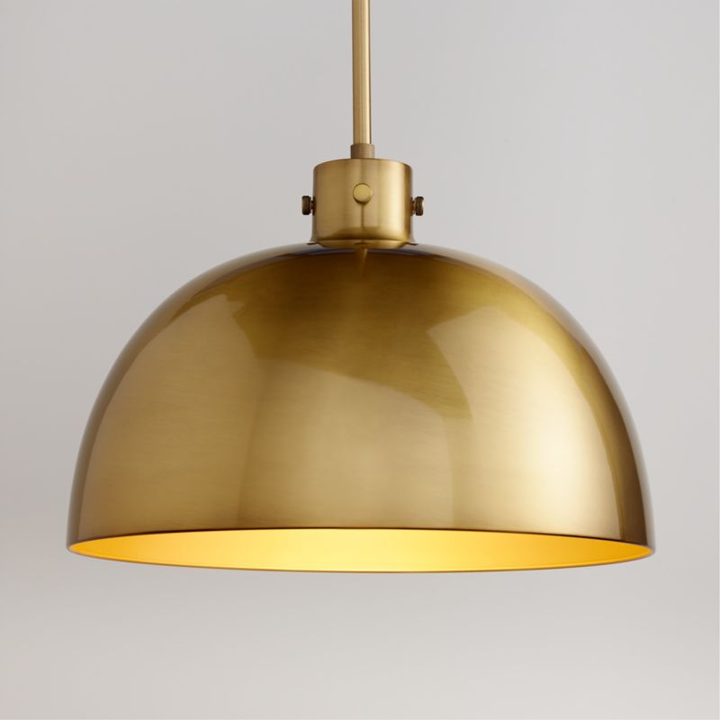 Dakota Brass Pendant Light with Large Brass Dome - image 0 of 7