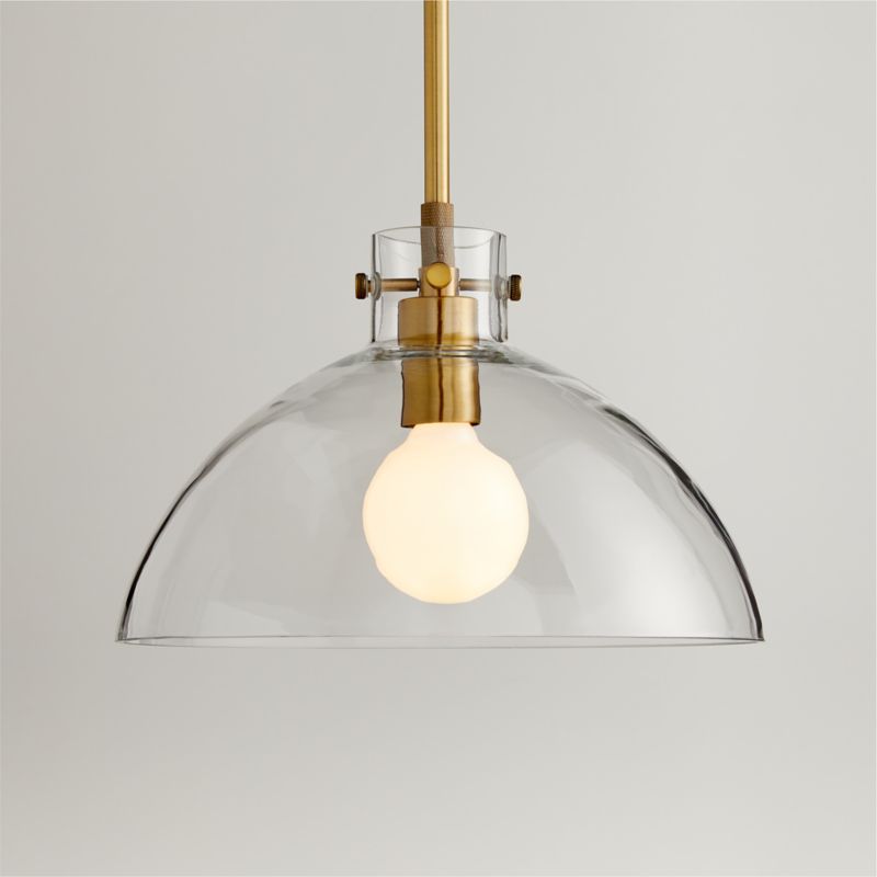 Dakota Brass Pendant Light with Large Clear Glass Dome - image 0 of 8