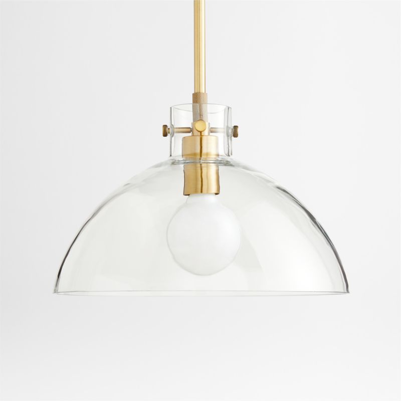 Dakota Brass Pendant Light with Large Clear Glass Dome - image 6 of 8