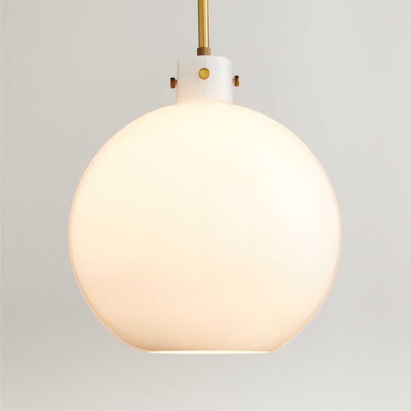 Dakota Brass Pendant Light with Large Milk Glass Globe - image 0 of 11