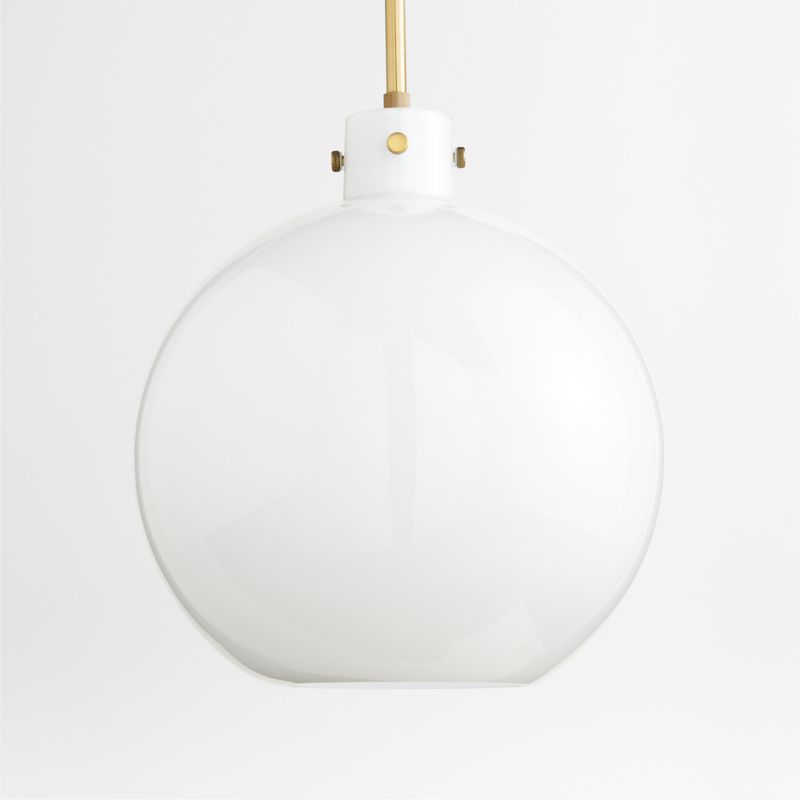 Dakota Brass Pendant Light with Large Milk Glass Globe - image 9 of 11