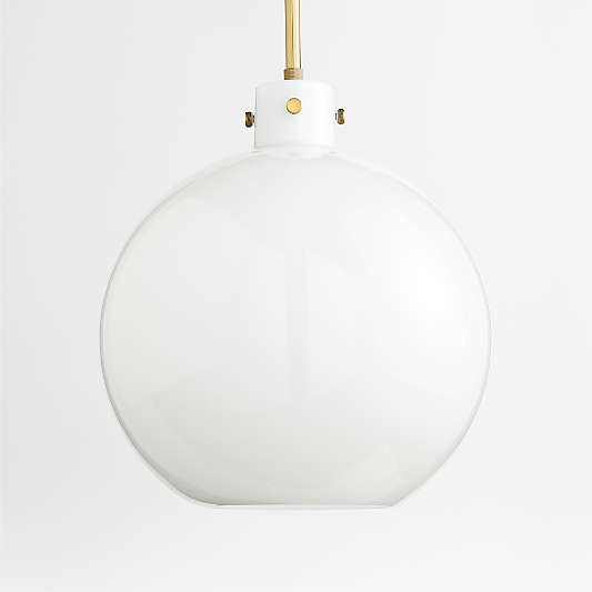 Dakota Brass Pendant Light with Large Milk Glass Globe