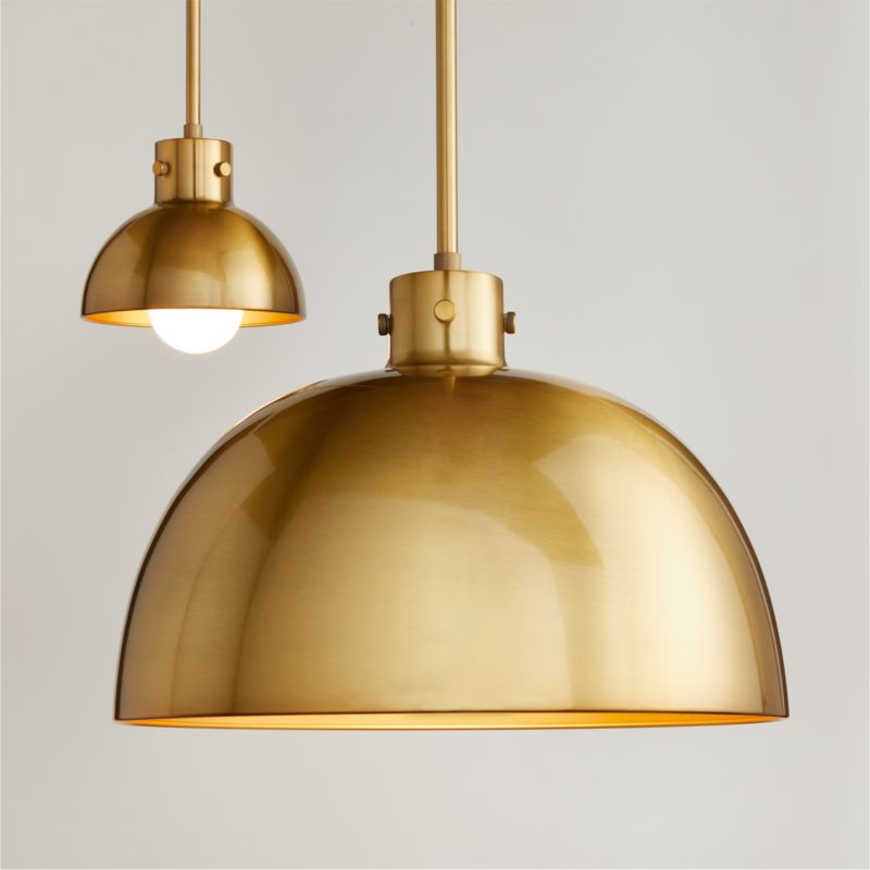 Dakota Brass Pendant Light with Large Brass Dome - image 3 of 7