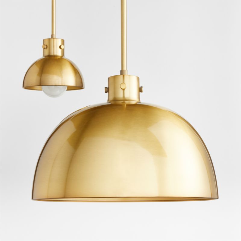 Dakota Brass Pendant Light with Large Brass Dome - image 2 of 7