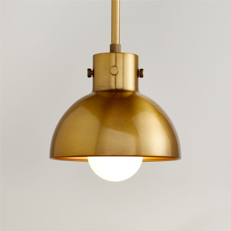 Dakota Brass Pendant Light with Small Brass Dome - image 0 of 8