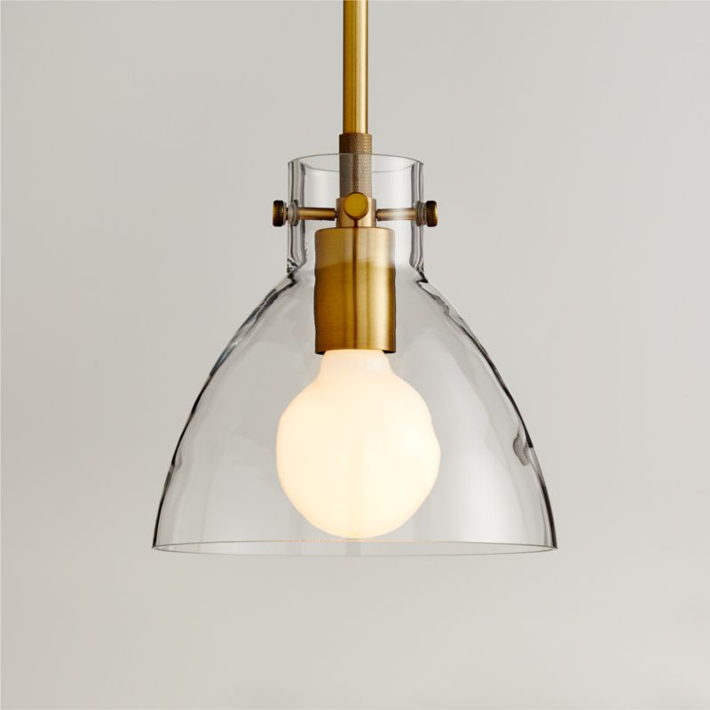 Dakota Brass Pendant Light with Small Clear Glass Dome + Reviews ...