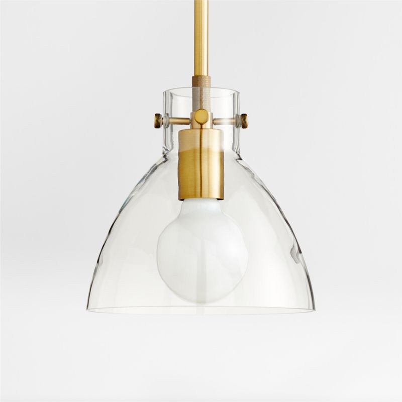 Dakota Brass Pendant Light with Small Clear Glass Dome - image 5 of 9