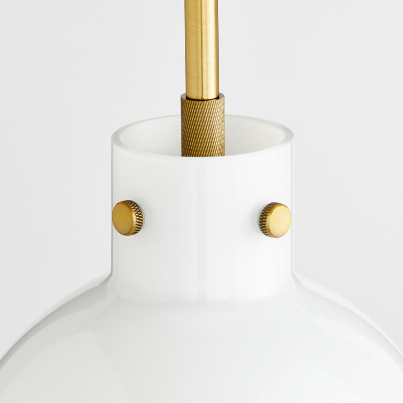 Dakota Brass Pendant Light with Small Milk Glass Globe - image 6 of 7