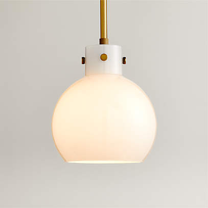 Milk glass store globe pendant