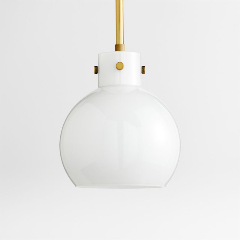 Dakota Brass Pendant Light with Small Milk Glass Globe - image 5 of 7