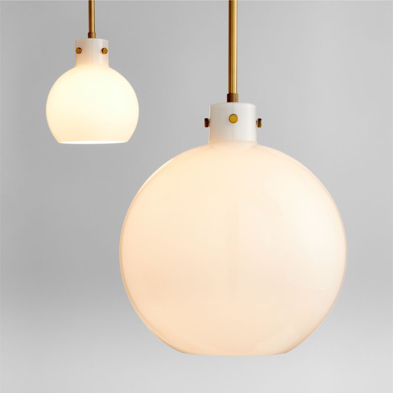 Dakota Brass Pendant Light with Small Milk Glass Globe - image 3 of 7