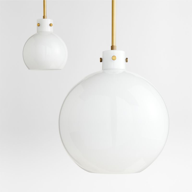 Dakota Brass Pendant Light with Small Milk Glass Globe - image 2 of 7