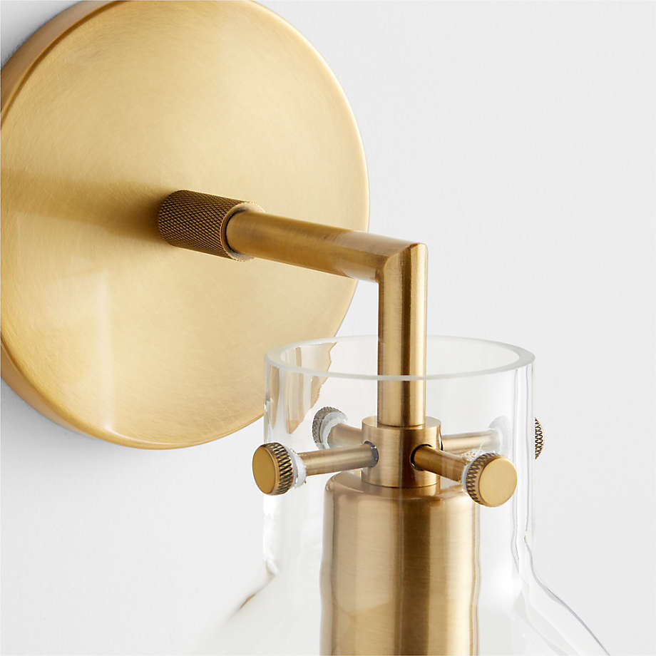 Dakota Brass Sconce Bathroom Vanity Light with Small Brass Dome