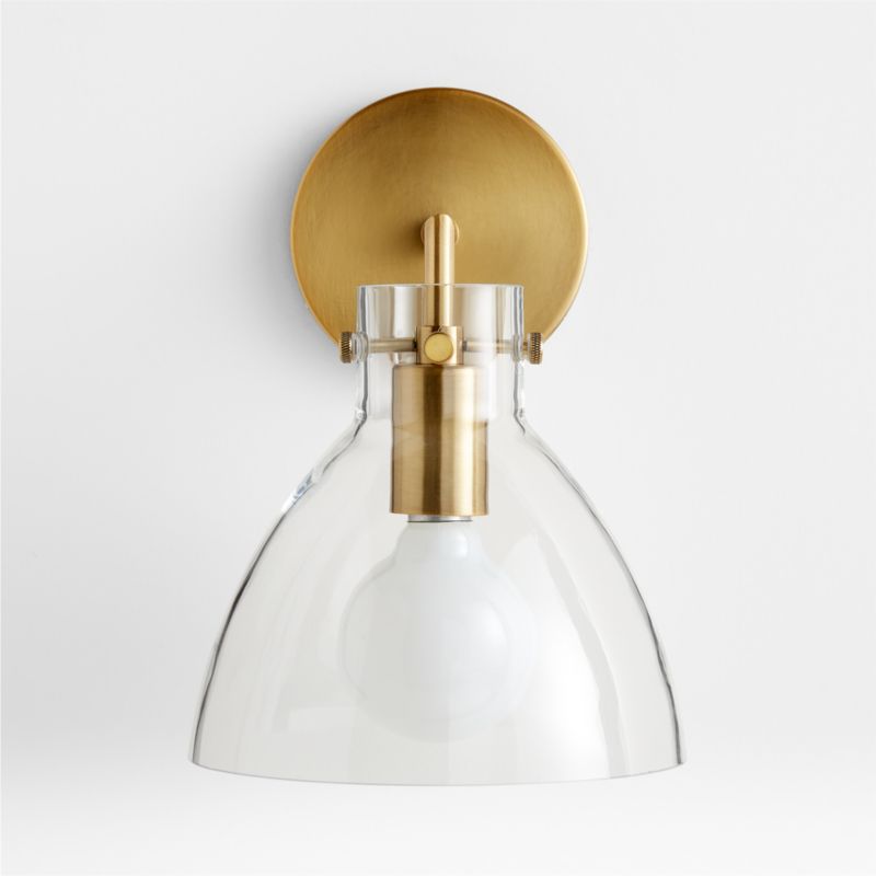 Dakota Brass Sconce Light with Small Clear Glass Dome - image 4 of 6