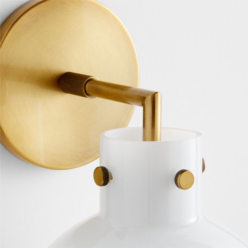 Dakota Brass Sconce Light with Small Milk Glass Globe - image 9 of 9