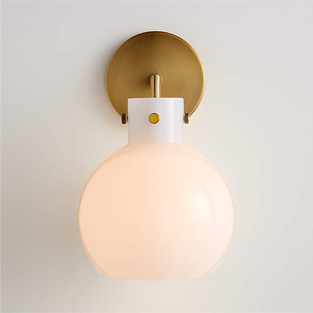 Andre Brass Wall Sconce Bathroom Vanity Light + Reviews | Crate & Barrel