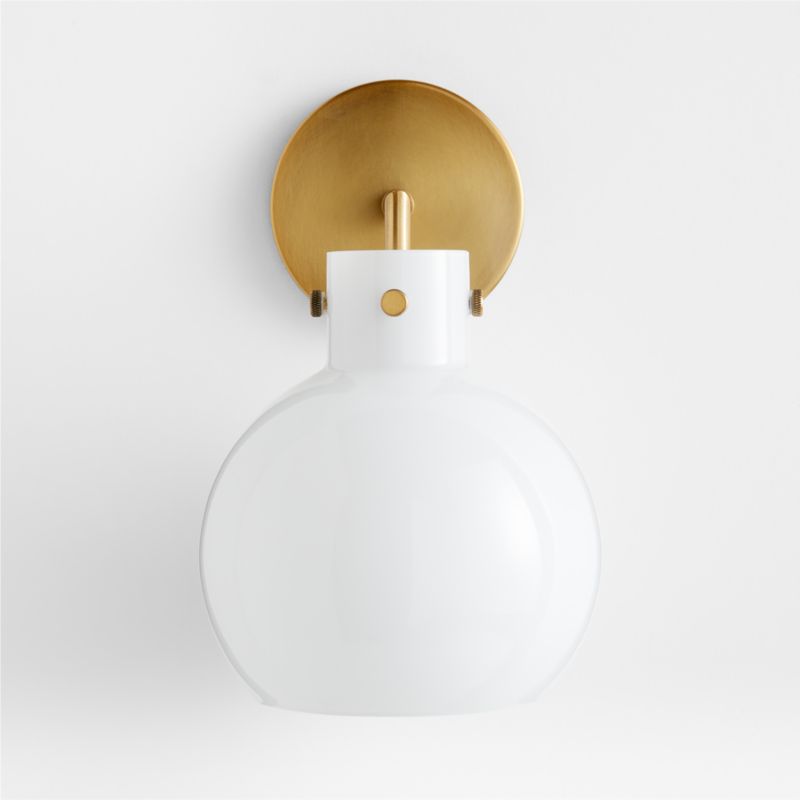 Dakota Brass Sconce Light with Small Milk Glass Globe - image 7 of 9