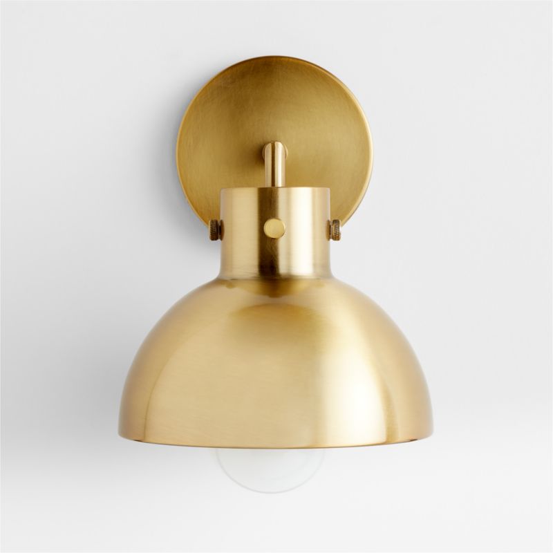 Dakota Brass Sconce Light with Small Brass Dome - image 2 of 5