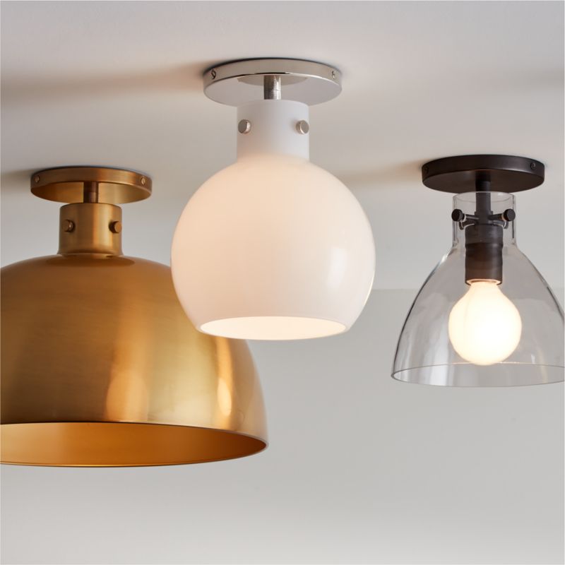 Dakota Brass Flush Mount Light with Large Brass Dome - image 2 of 8