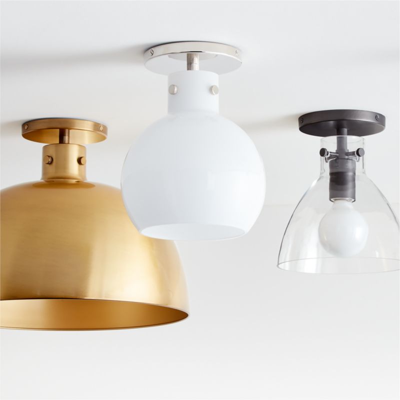 Dakota Brass Flush Mount Light with Large Brass Dome - image 1 of 8