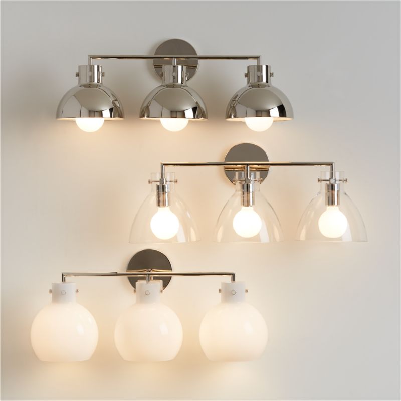 Dakota Chrome 3-Light Wall Sconce with Chrome Dome - image 2 of 7