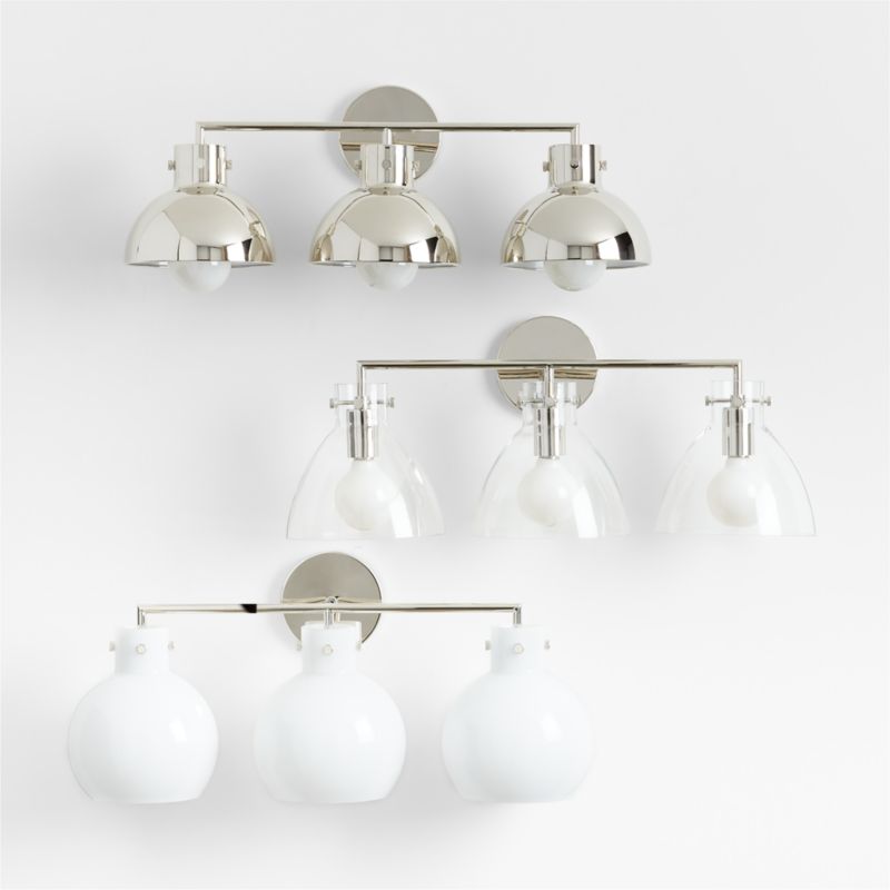 Dakota Chrome 3-Light Wall Sconce with Chrome Dome - image 3 of 7