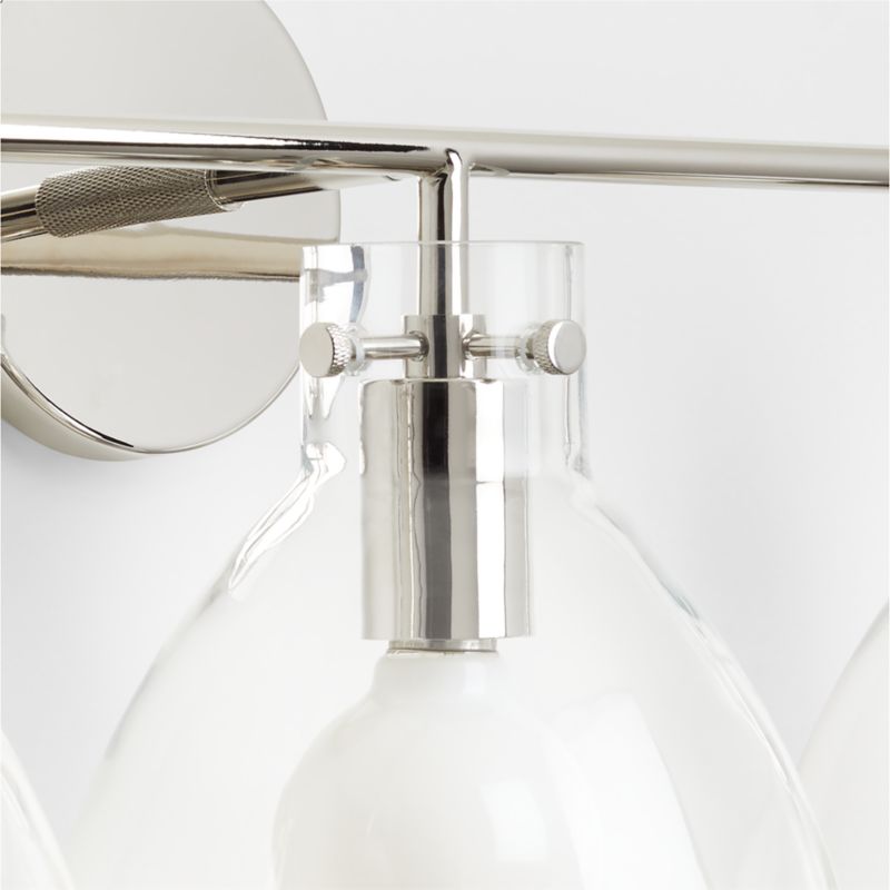 Dakota Chrome 3-Light Wall Sconce with Clear Glass Dome - image 7 of 8