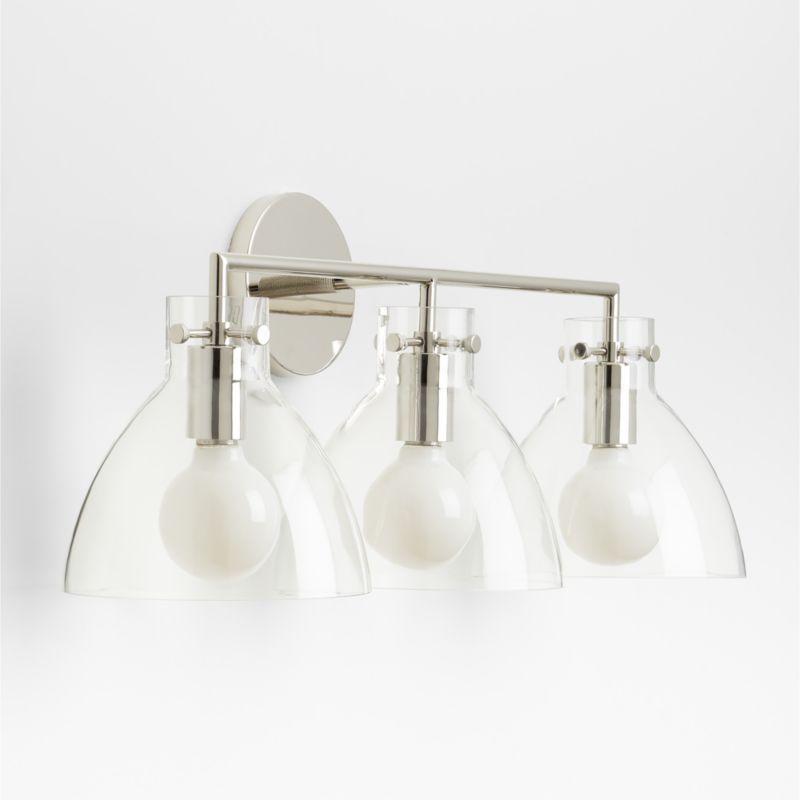 Dakota Chrome 3-Light Wall Sconce with Clear Glass Dome - image 6 of 8