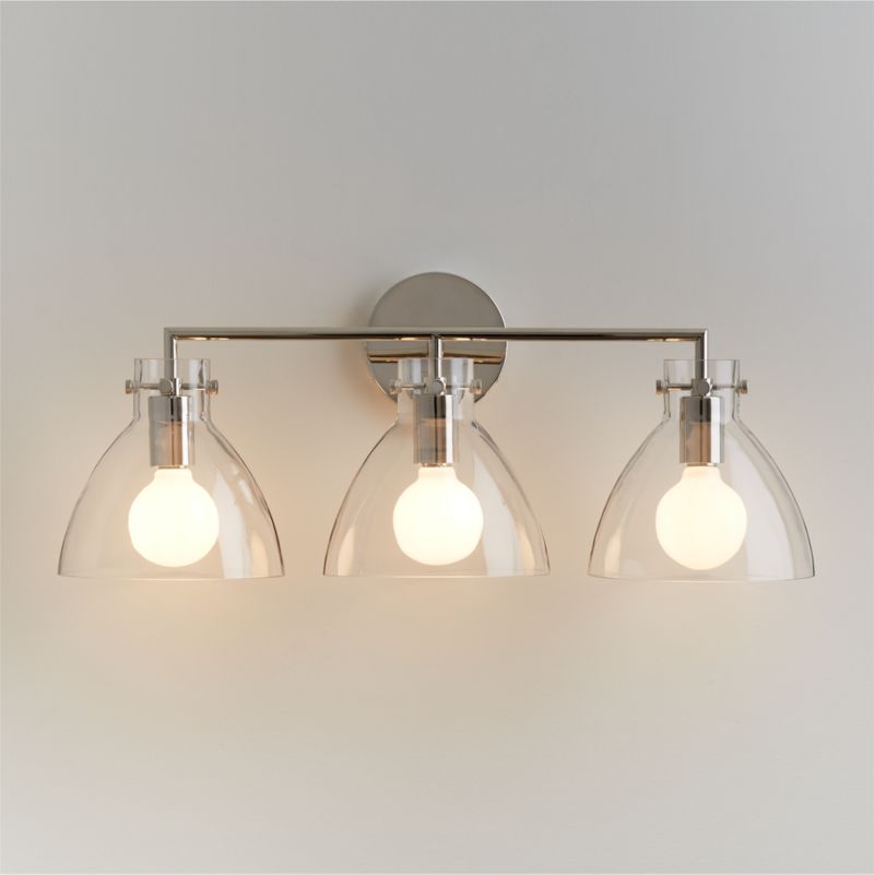 Dakota Chrome 3-Light Wall Sconce with Clear Glass Dome - image 5 of 8