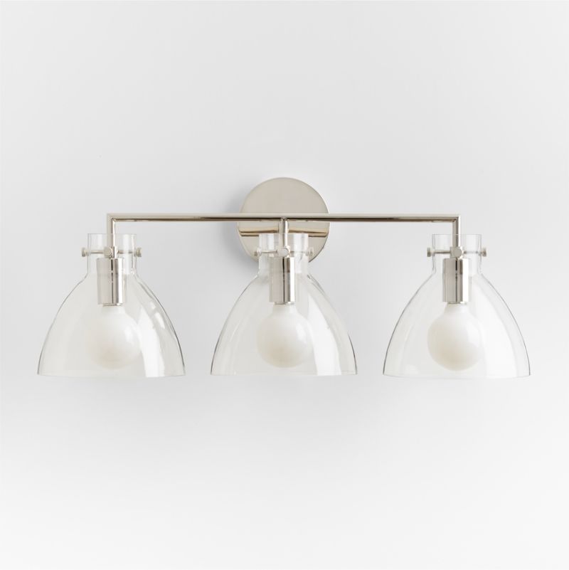 Dakota Chrome 3-Light Wall Sconce with Clear Glass Dome - image 0 of 8