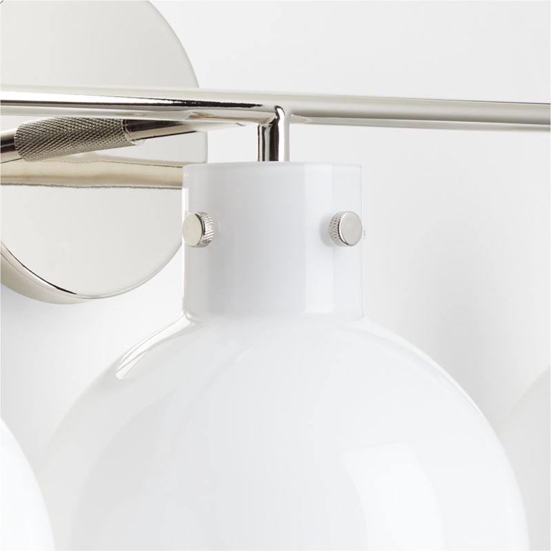 Dakota Chrome 3-Light Wall Sconce with Milk Glass Globe - image 7 of 8