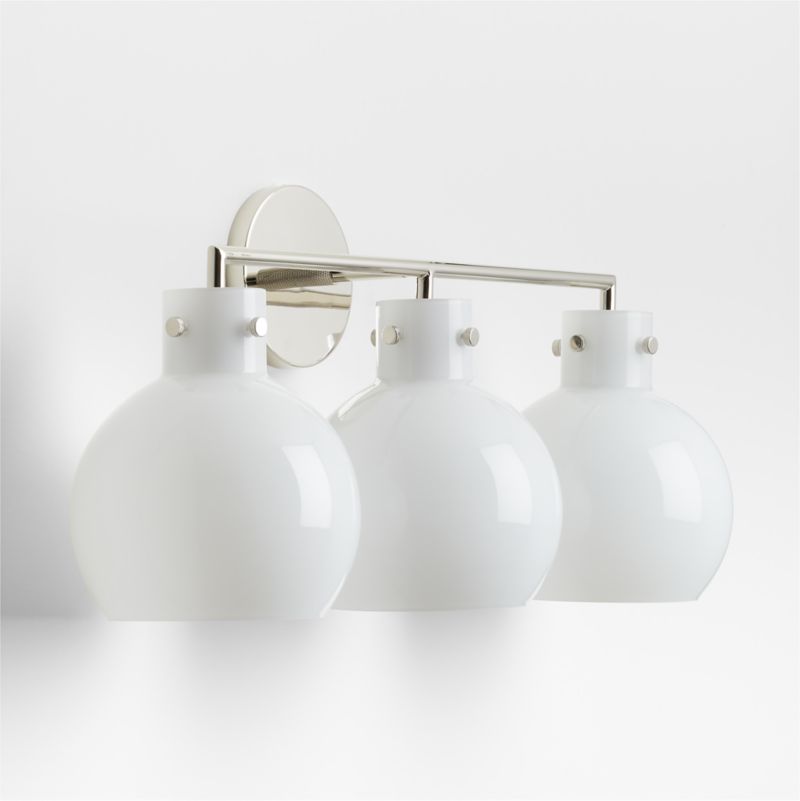 Dakota Chrome 3-Light Wall Sconce with Milk Glass Globe - image 6 of 8