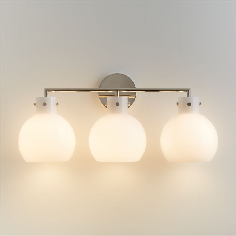 Dakota Chrome 3-Light Wall Sconce with Milk Glass Globe - image 5 of 8