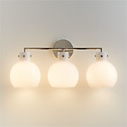 Dakota Nickel 3-Light Wall Sconce with Milk Glass Globe