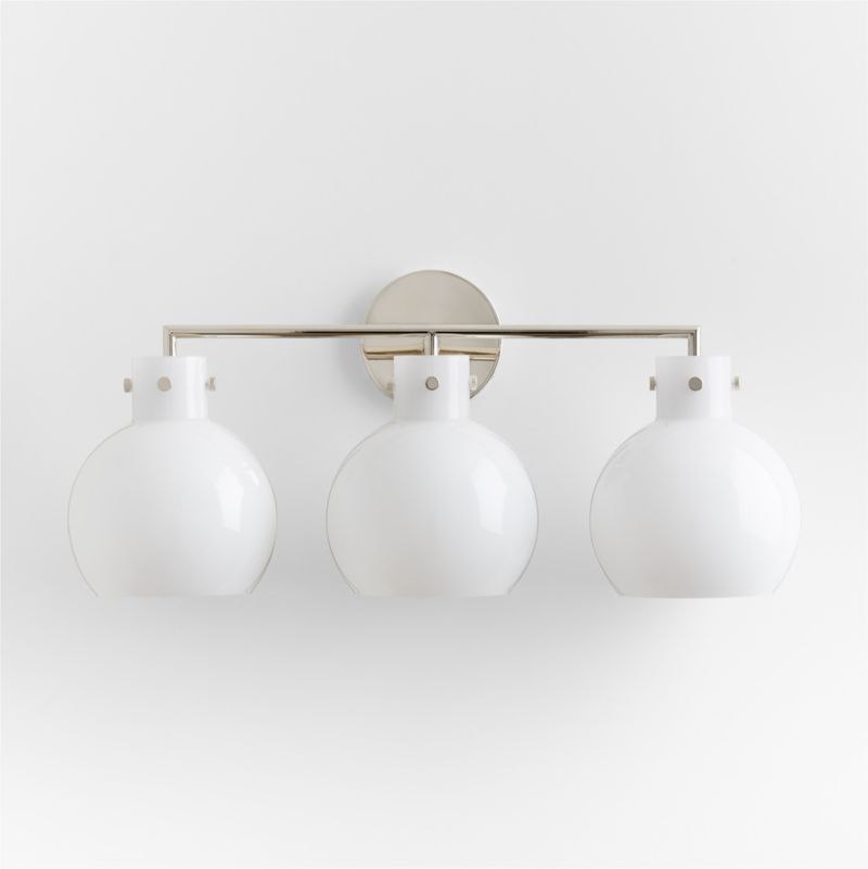 Dakota Chrome 3-Light Wall Sconce with Milk Glass Globe - image 0 of 8