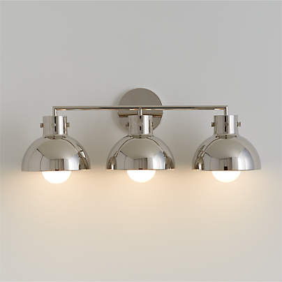 Dakota Chrome 3-Light Wall Sconce with Chrome Dome