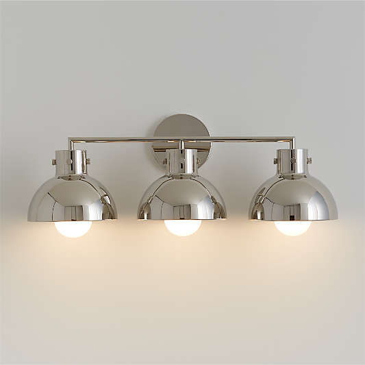 Dakota Chrome 3-Light Wall Sconce with Chrome Dome