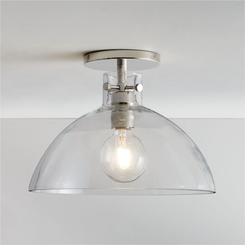 Dakota Chrome Flush Mount Light with Large Clear Glass Dome - image 0 of 4