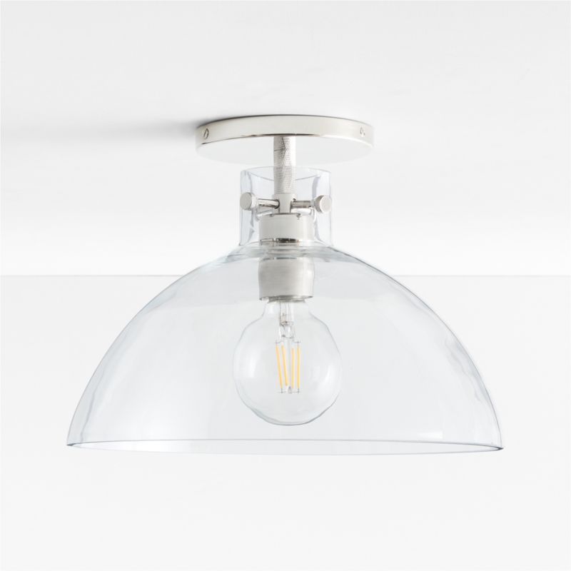 Dakota Chrome Flush Mount Light with Large Clear Glass Dome - image 2 of 4