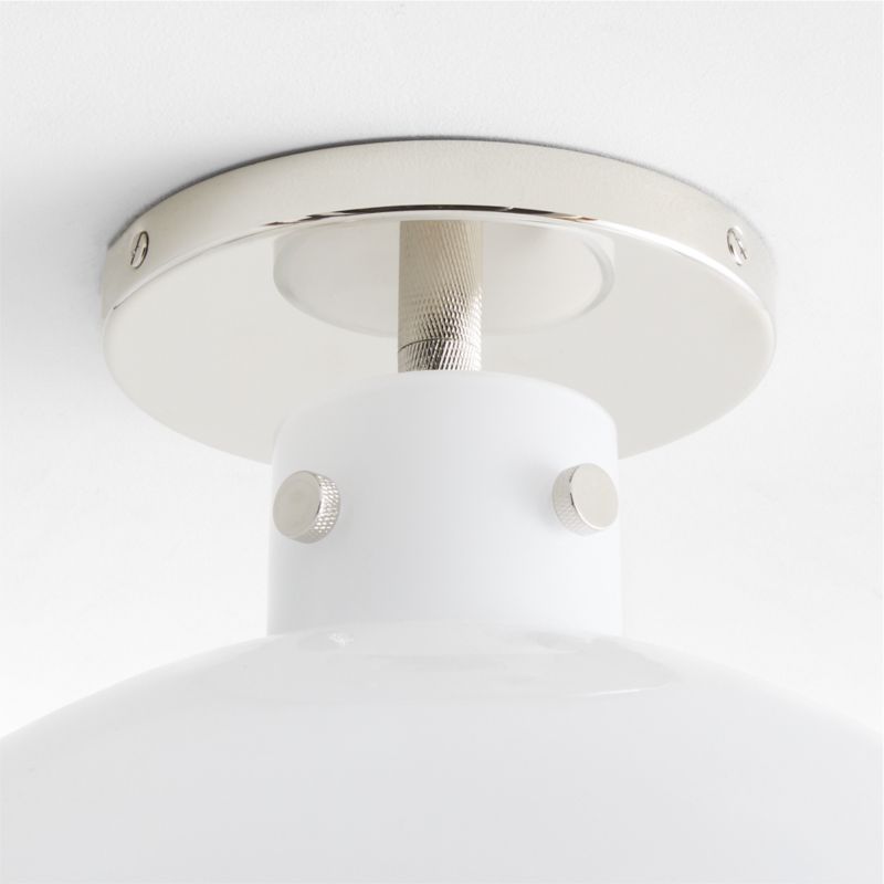 Dakota Chrome Flush Mount Light with Large Milk White Glass Globe - image 3 of 4