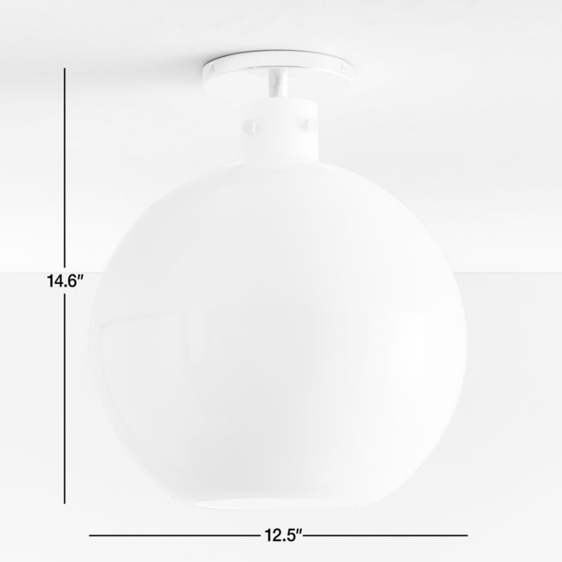 View Dakota Chrome Flush Mount Light with Large Milk White Glass Globe - image 2 of 5