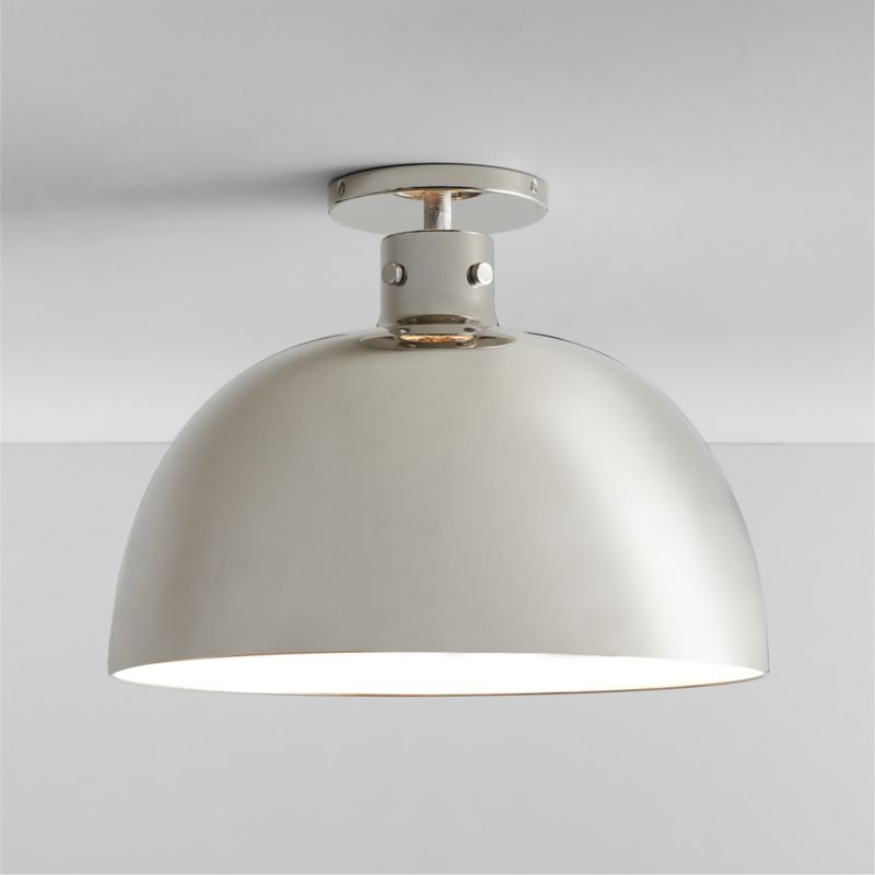 Dakota Chrome Flush Mount Light with Large Chrome Dome - image 0 of 4