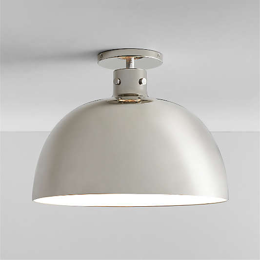 Dakota Chrome Flush Mount Light with Large Chrome Dome