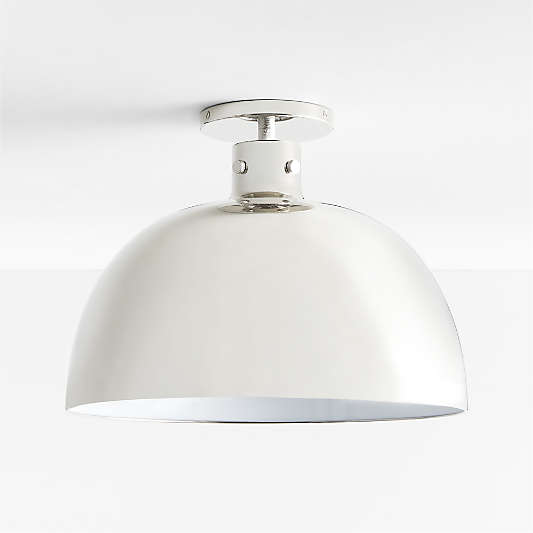 Dakota Chrome Flush Mount Light with Large Chrome Dome