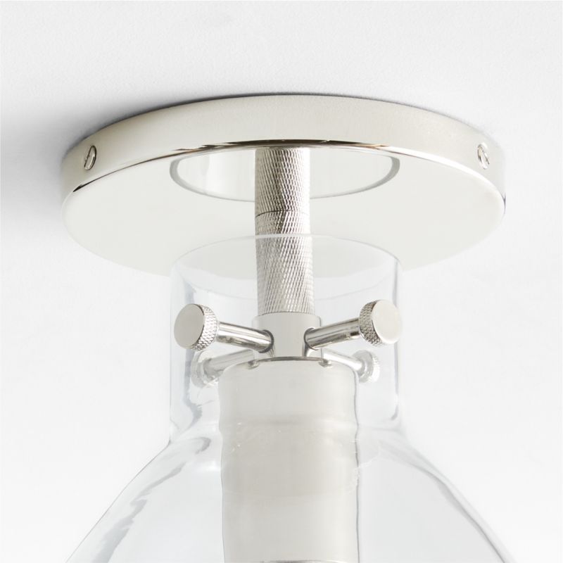 Dakota Chrome Flush Mount Light with Small Clear Glass Dome - image 3 of 4