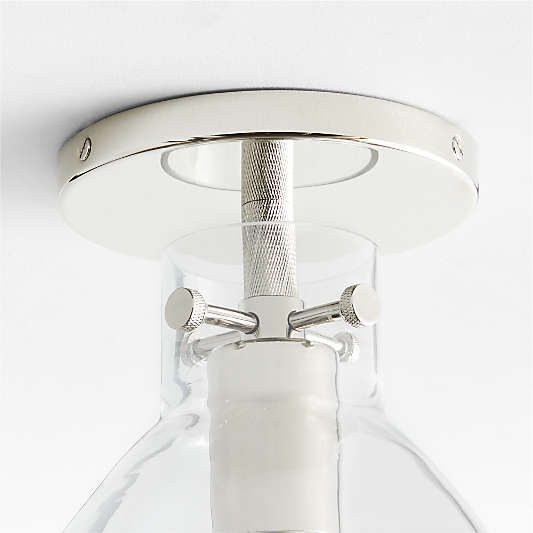 Dakota Chrome Flush Mount Light with Small Clear Glass Dome