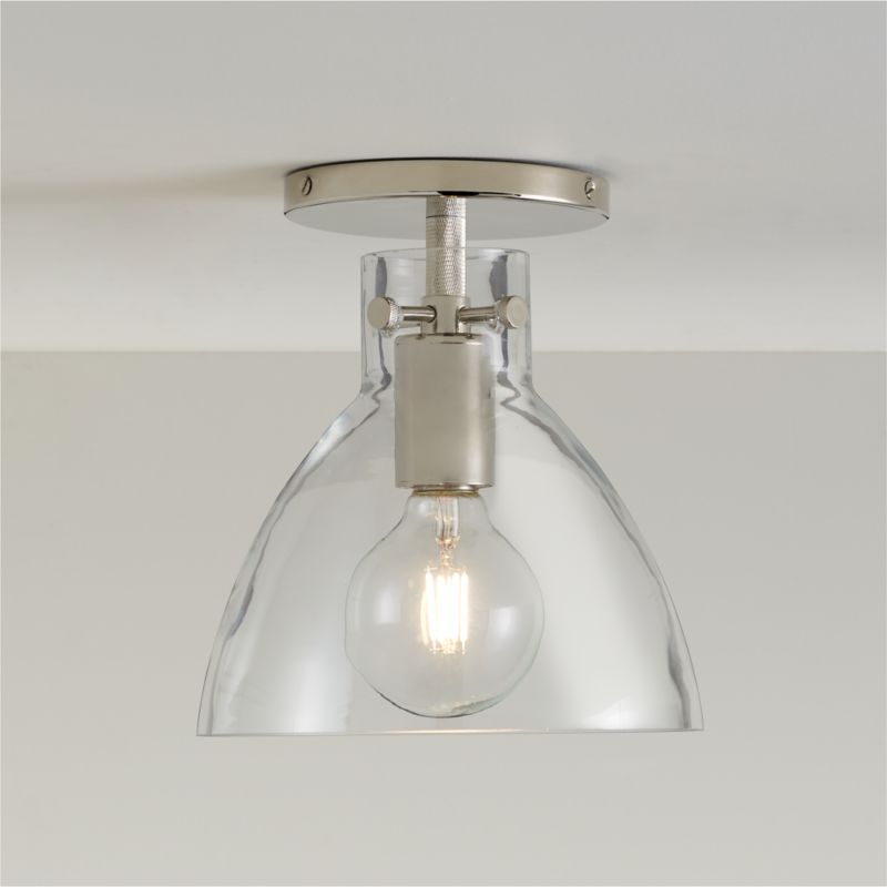 Dakota Chrome Flush Mount Light with Small Clear Glass Dome - image 0 of 4